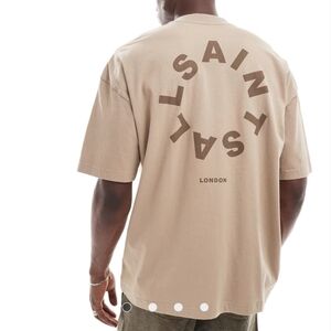 AllSaints Tierra Oversized T-shirt in Brown